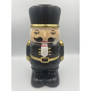 New Robert Stanley NUTCRACKER Soldier Cookie Jar Candy Canister Black Christmas
